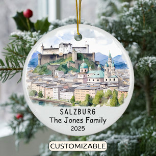 Personalisiertes Salzburger Ornament, Österreich Keramik Ornament