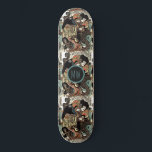 Personalisiertes Samurai- und Serpent-Skateboard Skateboard<br><div class="desc">Personalisierten fette Samurai und schlange asiatische Kunstskateboard mit Ihren Initialen in der Mitte.</div>