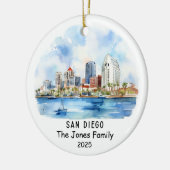 Personalisiertes San Diego Ornament, Kalifornien Keramik Ornament (Links)