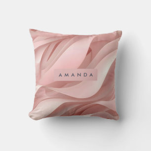 Personalisiertes sanftes Rosa Abstract Flow Design Kissen