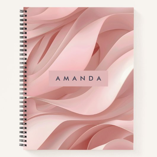 Personalisiertes sanftes Rosa Abstract Flow Design Notizblock (Vorderseite)