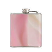 Personalisiertes Sanftes Rosa Seidenwelle-Design Flachmann (Rückseite)