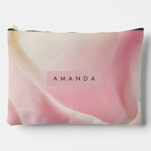 Personalisiertes Sanftes Rosa Seidenwelle-Design Zubehörtasche