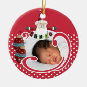 Personalisiertes SANTA Foto Keepake Ornament (Vorne)