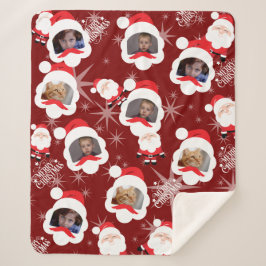 Personalisiertes Santa-FotoCollage Sherpadecke