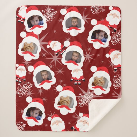 Personalisiertes Santa-FotoCollage Sherpadecke (Vorderseite)