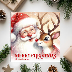 Personalisiertes Santa Rudolph Weihnachtsgeschenk Puzzle