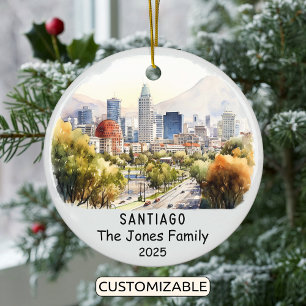 Personalisiertes Santiago Ornament, Chile Keramik Ornament