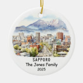 Personalisiertes Sapporo-Ornament, Japan Keramik Ornament (Vorne)