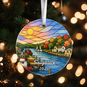Personalisiertes Saugatuck-Acrylabzeichen, Benutze Ornament