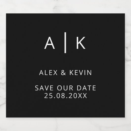 Personalisiertes Save the Date Champagnerlabel Schaumweinetikett (Einzelnes Label)