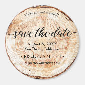 Personalisiertes Save the Date Skript Wood Grain Magnet (Vorne)