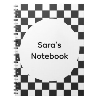 Personalisiertes Schachbrett Spiralnotizbuch  Notizblock