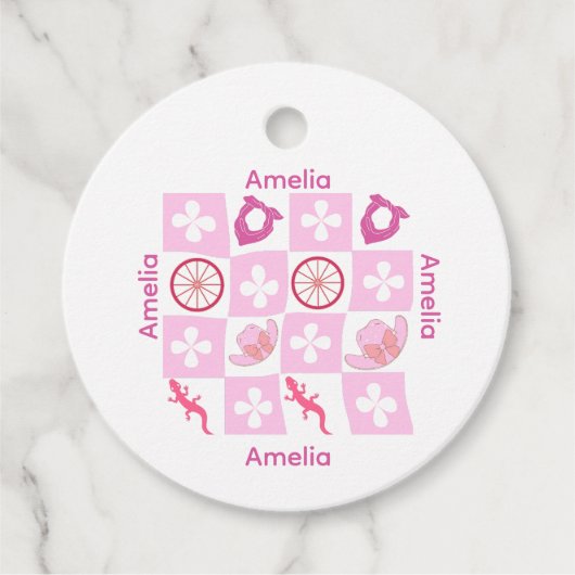 Personalisiertes Schachbrettmuster Geschenkanhänger (Vorderseite)