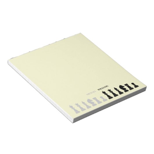 Personalisiertes Schachspiel Gelb Notizblock (angewinkelt)