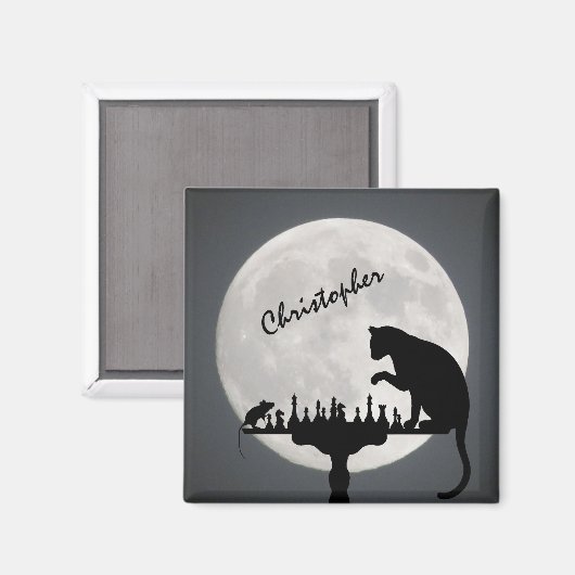 Personalisiertes Schachspiel mit Vollmond Magnet (Vorderseite/Rückseite)