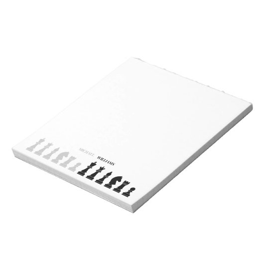 Personalisiertes Schachstück Schwarz-weiß Notizblock (Rotiert)