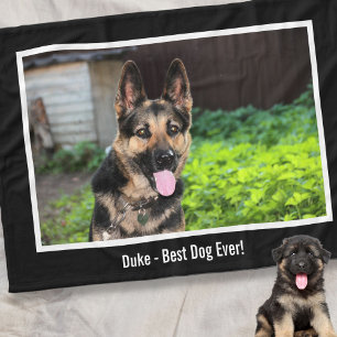 Personalisiertes Schäferhund-HundeFoto, Hundename Fleecedecke