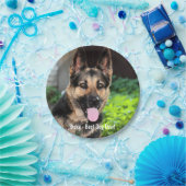Personalisiertes Schäferhund-HundeFoto, Hundename Pappteller (Party)