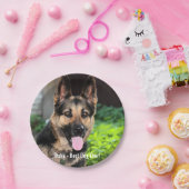 Personalisiertes Schäferhund-HundeFoto, Hundename Pappteller (Party)