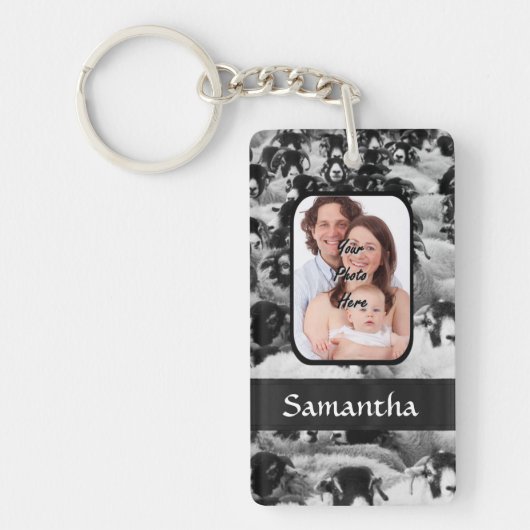 Personalisiertes Schaffoto Schlüsselanhänger (Vorderseite)