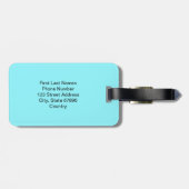 Personalisiertes Schatten-Monogramm Blau Hot Pink Gepäckanhänger (Rückseite horizontal)