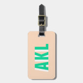 Personalisiertes Schatten-Monogramm Grün Beige Ben Gepäckanhänger (Vorderseite vertikal)