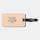 Personalisiertes Schatten-Monogramm Grün Beige Ben Gepäckanhänger (Rückseite horizontal)