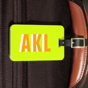 Personalisiertes Schatten-Monogramm in hellgrün un Gepäckanhänger