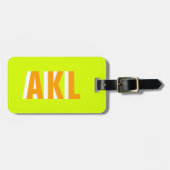Personalisiertes Schatten-Monogramm in hellgrün un Gepäckanhänger (Vorderseite horizontal)
