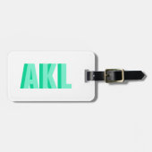 Personalisiertes Schatten-Monogramm Pastellgrün Be Gepäckanhänger (Vorderseite horizontal)