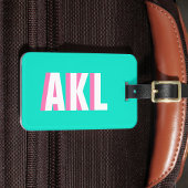 Personalisiertes Schatten-Monogramm Pink Aqua Grün Gepäckanhänger
