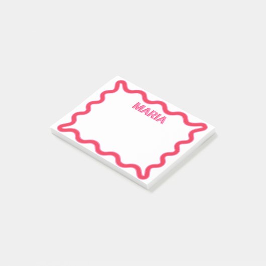 Personalisiertes Schattenmonogramm, anfänglich ros Post-it Klebezettel (angewinkelt)