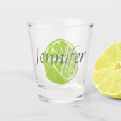 Personalisiertes Schiebeglas mit Limonem und Name Schnapsglas (Vorderseite)