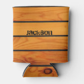 Personalisiertes Schiff aus braunem Holz Dosenkühler (Vorderseite)