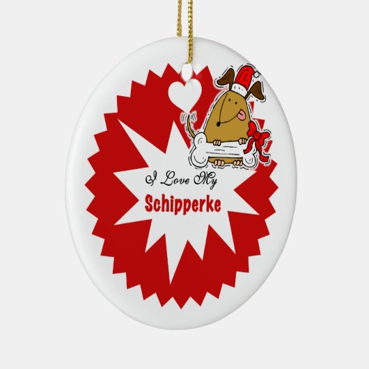 Personalisiertes Schipperke Keepake Ornament (Rechts)