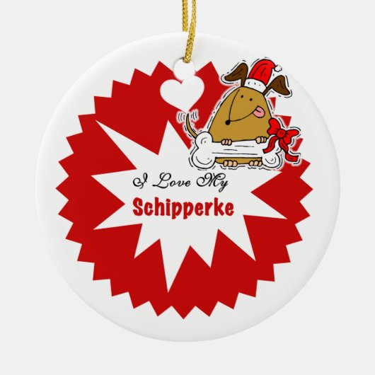 Personalisiertes Schipperke Keepake Ornament (Vorne)