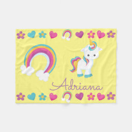 Personalisiertes Schlafbaby Unicorn & Rainbow Fleecedecke