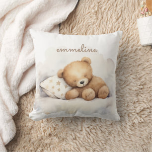 Personalisiertes Schlafteddy-Bären-Kinderzimmer Kissen