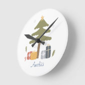 Personalisiertes Schlafzimmer für Nordic Christmas Runde Wanduhr (Winkel)