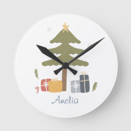 Personalisiertes Schlafzimmer für Nordic Christmas Runde Wanduhr