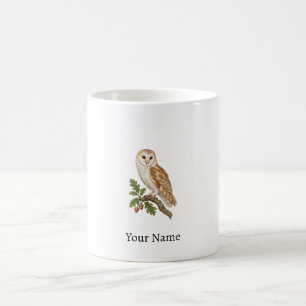 Personalisiertes Schleiereulennamen-Waldgeschenk Kaffeetasse