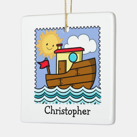 Personalisiertes Schleppboot Keramikornament (Links)