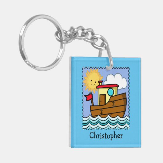 Personalisiertes Schleppboot Schlüsselanhänger (Vorderseite links)