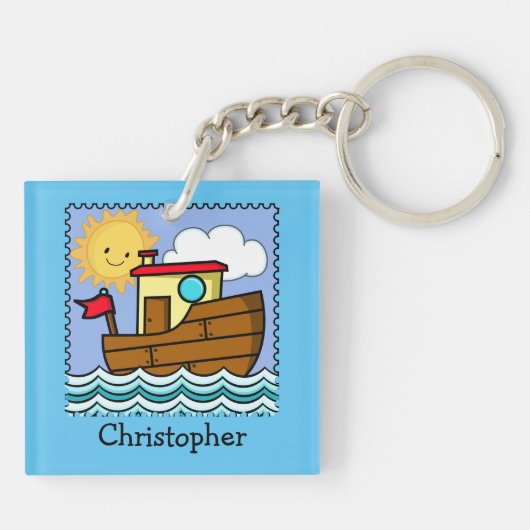 Personalisiertes Schleppboot Schlüsselanhänger (Rückseite)