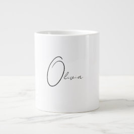 Personalisiertes, schlichtes Monogramm Jumbo-Tasse