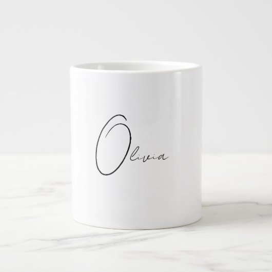 Personalisiertes, schlichtes Monogramm Jumbo-Tasse (Vorderseite)