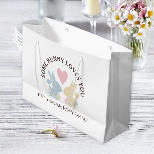 Personalisiertes schlichtes Pastellfarben Ostern Große Geschenktüte