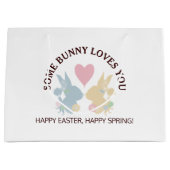 Personalisiertes schlichtes Pastellfarben Ostern Große Geschenktüte (Vorderseite)