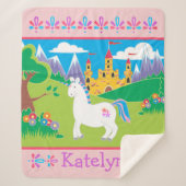 Personalisiertes Schloss Unicorn Sherpadecke (Vorderseite)
